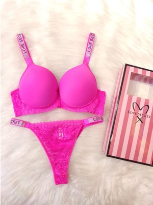 Neon Renkli Dolgulu B Kap Sütyen-Külot Takımı ( Kutusuzdur )