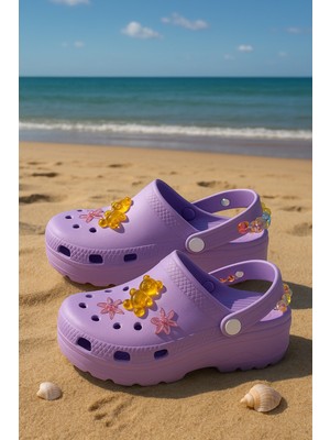 Jelibonlu Boncuklu Kız Çocuk Sandalet-Terlik