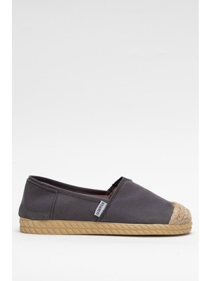 Kadın Keten Babet Ayakkabı Füme