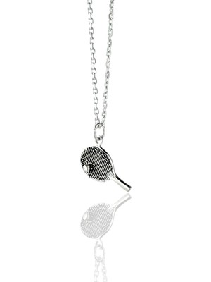 Alaja Silver Masa Tenisi Raket Kolye Unisex Tasarım 925 Ayar Gümüş Kolye
