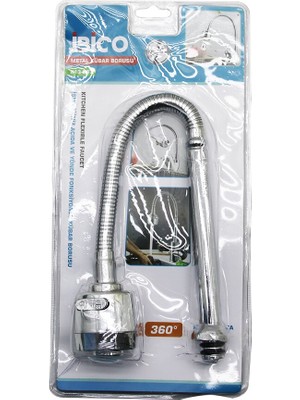 Metal  Kubar - Batarya Borusu  Krom Topaç Başlık= Kademeli   360 Derece Yaylı   Anti Twist  Vakumlu Ambalaj (2818)