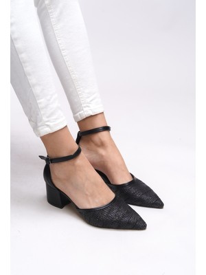 Riccon Mirrithe Kadın Sivri Burun Hasır Topuklu Ayakkabı 0012416