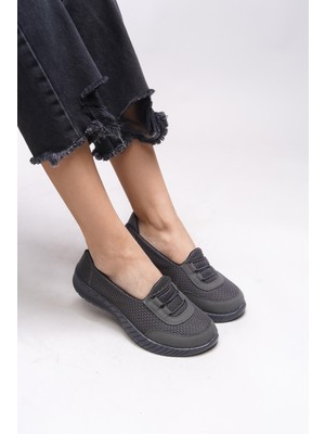 Riccon Tephseris Kadın Babet Spor Ayakkabı Füme Renk Düz Taban ile Konforlu Kullanım