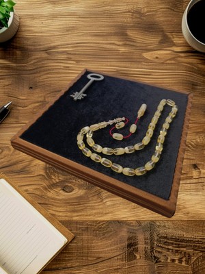 Anemore Collection MÜGELLEF DAMLA KEHRİBAR TESBİH KAPSÜL KESİM BABALAR GÜNÜ HEDİYE T-840