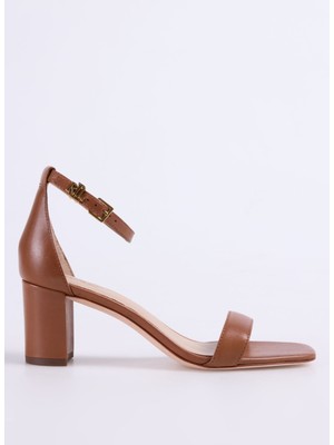 Lauren Ralph Lauren Deri Taba Kadın Topuklu Sandalet 802927949002