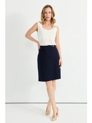 Selen Normal Bel Siyah Kadın Düz Standart Etek 25YSL3466