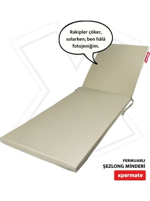 Xpermate Fermuarlı Şezlong Minderi Su İtici Kumaş Katlanır Spor Minderi Katlanabilir Plaj Minderi 60X180X5