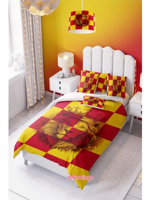 Dekomingo Sarı Kırmızı Aslan Desenli Bebek ve Çocuk Odası Nevresim Takımı