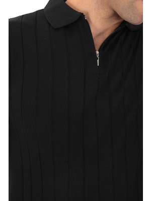 Monox Erkek Polo Yaka Fermuarlı Spor Yazlık Triko Tişort