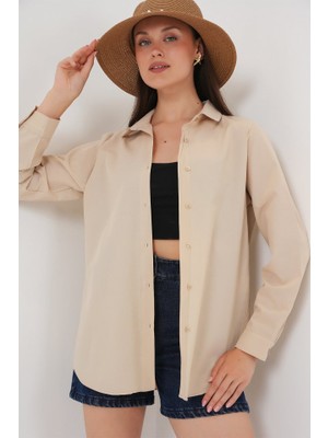 Passense Uzun Kol Basic Gömlek 20279 - Bej
