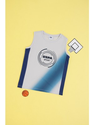 U.S. Polo Assn. Erkek Çocuk Açık Gri Kolsuz Bisiklet Yaka Tişört 50299530-VR001