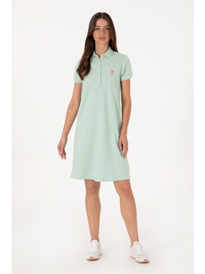 U.S. Polo Assn. Kadın Su Yeşili Örme Elbise 50300881-VR048