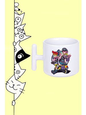 
anime Plastic Angel Plastik Melekler Tasarım Baskılı Beyaz T Sap Kupa Bardak