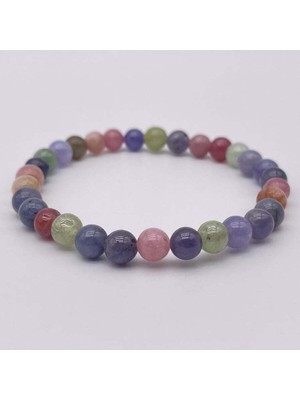 Uyum ve Zenginlik Multirenkli Tanzanit: Unisex Doğal Taş Bileklik