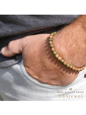 Erkek Unakit Doğal Taş Bileklik