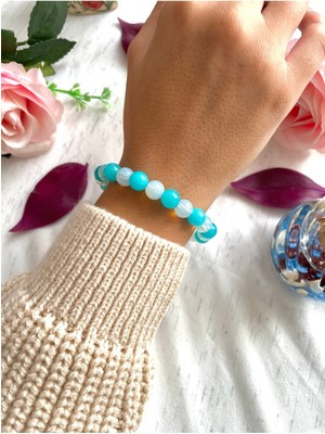 Deniz, Kum, Güneş ve Doğal Taş | Akuamarin ve Ay Taşı Bileklik > Yaza Merhaba! - Sertifikalı >