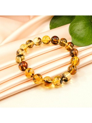 Doğanın Şifalı Hediyesi: Unisex Orijinal Sertifikalı Süzme Kehribar Doğal Taş Bileklik