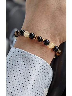 Sertifikalı > Çok Şık Lüks Doğal Taş Bileklik | Para Mıknatısı | Unisex > Handcrafted