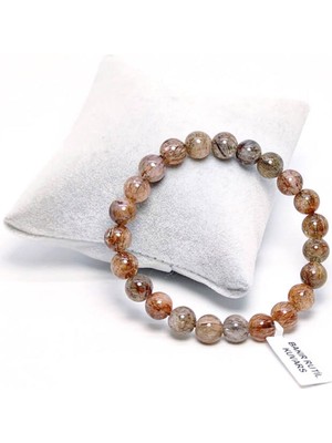 Çoklu Renklerin Büyüsü: Unisex Multi Bakır Rutil Kuvars Doğal Taş Bileklik