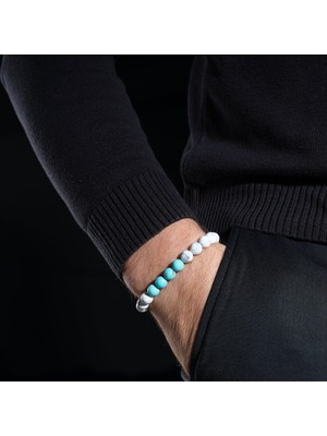 Unisex Turkuaz Howlite Doğal Taş Bileklik