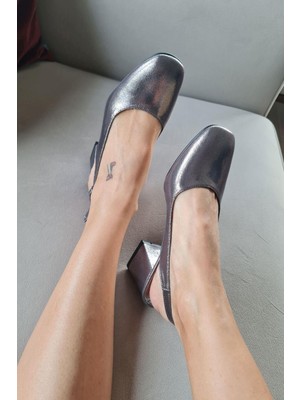 10 049 Topukla Kadın 6 cm Topuklu Loafer Günlük Ayakkabı