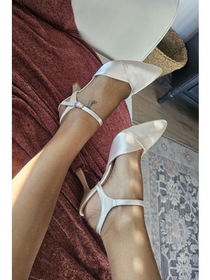 015 048 Topukla Kadın Abiye Sedef Kadeh Topuk Ayakkabı