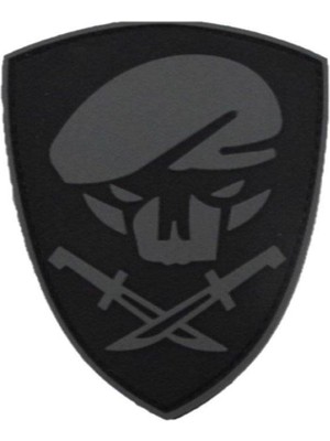 Single Sword Komando Bere-Bıçak Plastik Patch - Peç - SİYAH