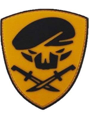 Single Sword Komando Bere-Bıçak Plastik Patch - Peç - BEJ