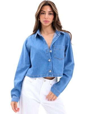 Aknbutik 7367 Kot Gömlek-Mavi