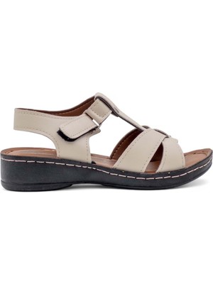 Polero 14824 Kadın  Sandalet Krem
