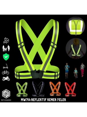 Yüksek Görünüm Reflektif Yelek Sarı Fosforlu Neon Bisiklet, Motosiklet,scooter Gece Ikaz Uyarı Yelek