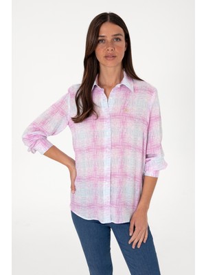 U.s. Polo Assn. Kadın Mor Gömlek Desenli 50306445-VR038