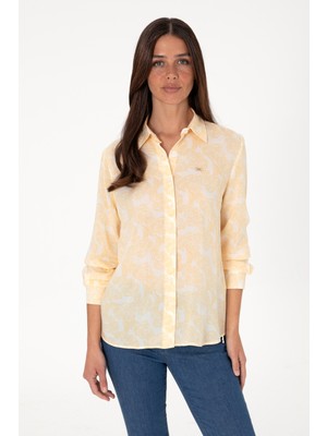 U.s. Polo Assn. Kadın Sarı Gömlek Desenli 50306414-VR044