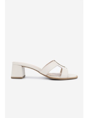 Valmenti Kadın Hakiki Deri Krem Comfort Terlik 611 EL20024 Bn Trlk Y25 Crema