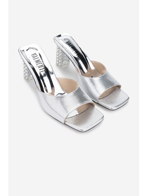 Valmenti Kadın Lame Topuklu Terlik 1036 6322 Bn Trlk Y25 Lame