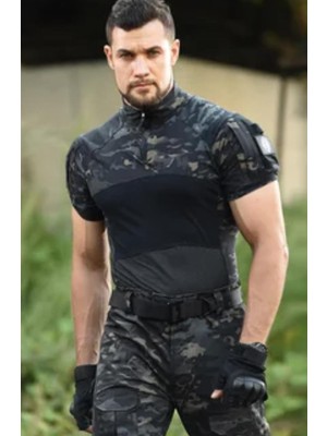 Asya Gümrük Malları Kamuflaj Taktik Kısa Tişört Eğitim T-Shirt, Paintball Tişört, Kamuflaj Tişört, Askeri Tişört