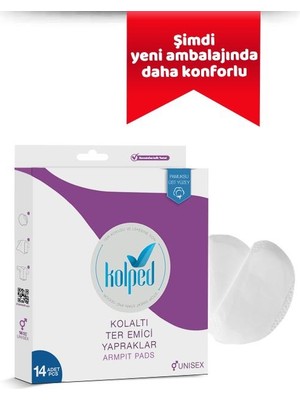 Kolped Koltuk Altı Ter Emici Pedler - Leke ve Koku Önleyici, Yumuşak Pamuklu, 14 Adet, Profesyonel Kalite, Medikal Standartlara Uygun