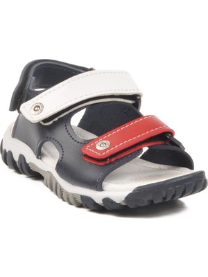 Lacivert-Bej-Kırmızı Hafif Çocuk Sandalet 173110 P