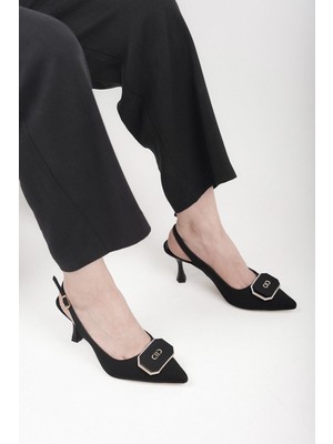 Stilbagshoes Ramona Taş Toka Detaylı Kadın Ayakkabı Siyah