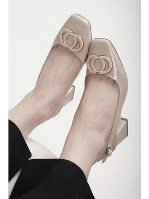 Dalia Ithal Toka  Detaylı Arka Açık Rugan Kadın Ayakkabı Bej