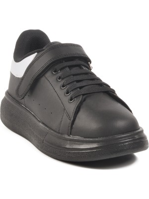 Siyah-Beyaz Cırtlı Çocuk Spor Ayakkabı 160 F