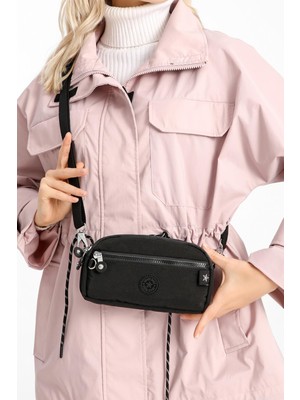 Smartbags Mini Boy Krinkıl Kumaş Kadın Çapraz Çanta 2022-1112 Siyah