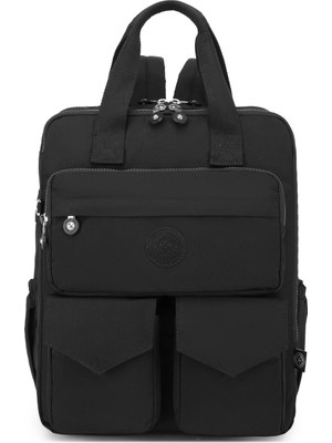 Smartbags Büyük Boy Krinkıl Kumaş Kadın Sırt Çantası 2022-1175 Siyah