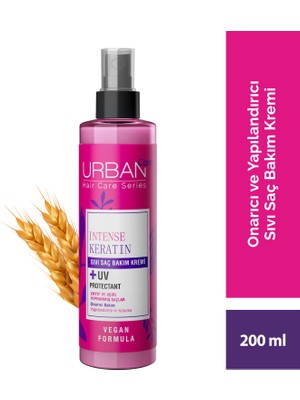 URBAN Care Intense Keratin Aşırı Yıpranmış Cansız Saçlara Özel Sıvı Saç Bakım Kremi-Vegan-200 ML