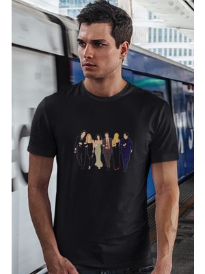 Qoeuyl Boutique Friends Baskılı Sevgili, Eş, Arkadaş Özel Gün Hediyelik Renkli Unisex T-Shirt No:2