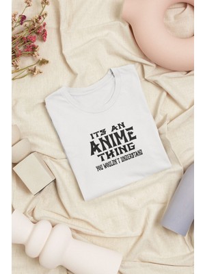 Qoeuyl Boutique Its Anime Things Baskılı Eğlenceli Hediyelik Beyaz Unisex T-Shirt
