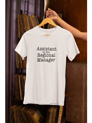 Qoeuyl Boutique Assistant To The Regional Manager Dwight Schrute Baskılı The Office Eğlenceli Beyaz Unisex T-Shirt
