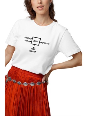 Qoeuyl Boutique Mühendis Sarkastik Eğlenceli Engineer Funny Baskılı Hediyelik Beyaz Unisex T-Shirt