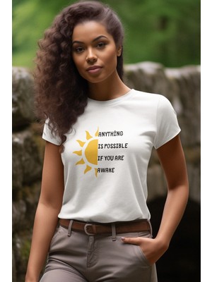 Should I Spread The Sprıng Or No-Güneş Baskılı Eğlenceli Beyaz Unisex T-Shirt