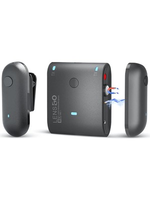 Lensgo 318C Iı Çift Klipsli Kablosuz Yaka Mikrofonu